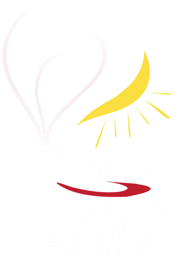 Illuminate Today, Empower Tomorrow campaign logo — a light bulb, sun, children and a house